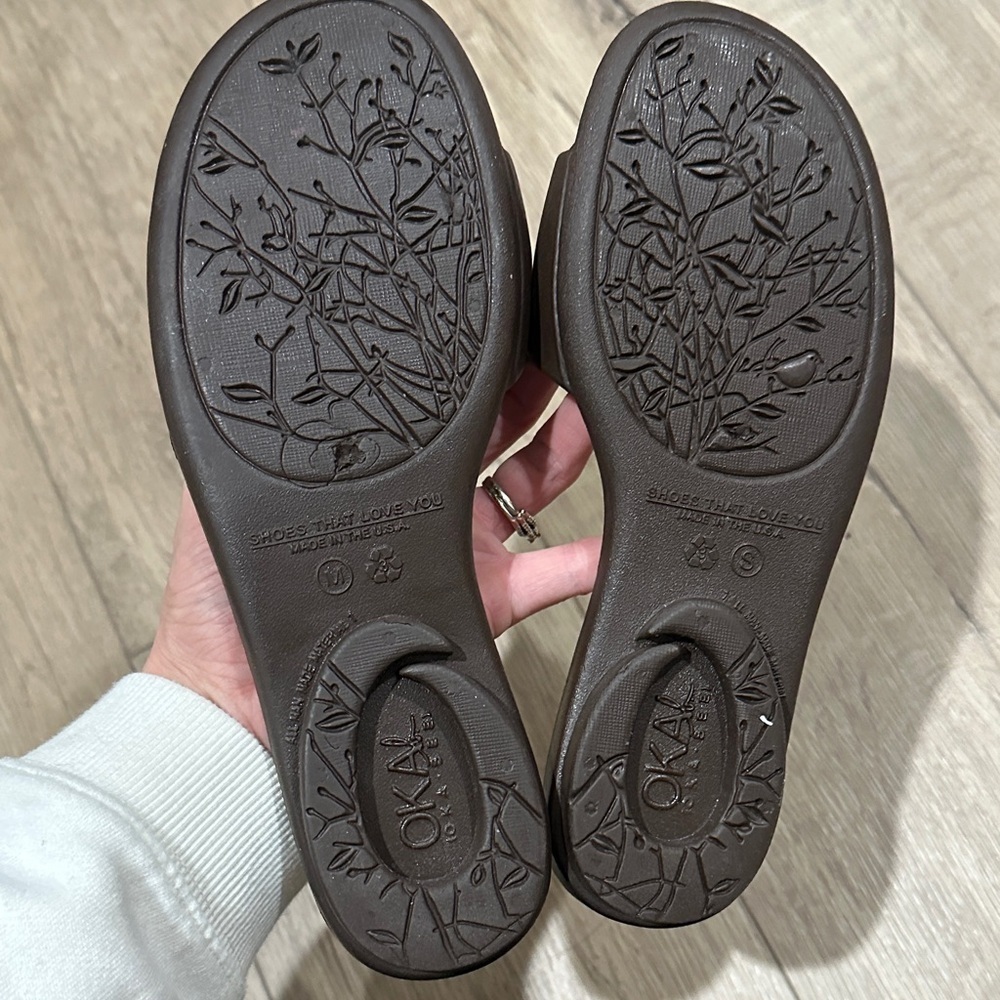 Oka-B Grace slide Brown Slide Sandals size medium 6.5-7.5 - Picture 6 of 6